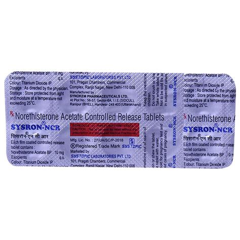 Sysron-NCR Tablet | Uses, Side Effects, Price | Apollo Pharmacy