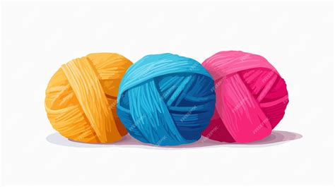Vibrant color knitting wool cartoon vector illustration | Premium AI ...