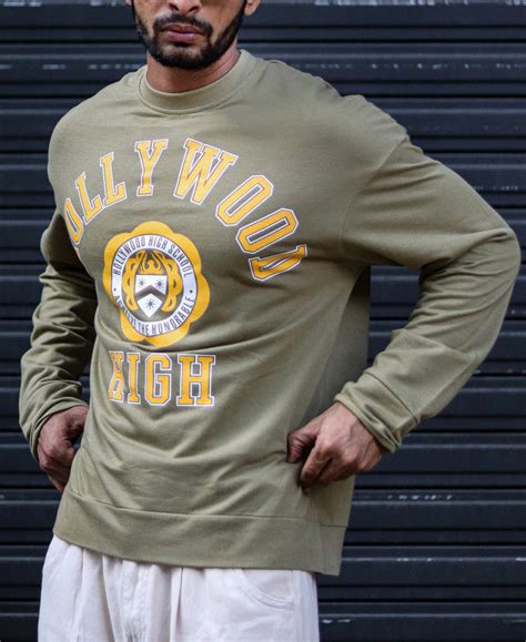 Oversized T-shirts- Olive Green Printed Full Sleeves T-shirts for Men ...