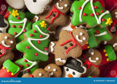 Traditional Iced Gingerbread Christmas Cookies Stock Image - Image of ...