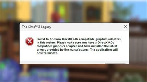 Image result for Sims 2 DirectX 9 Error Fix Windows 10