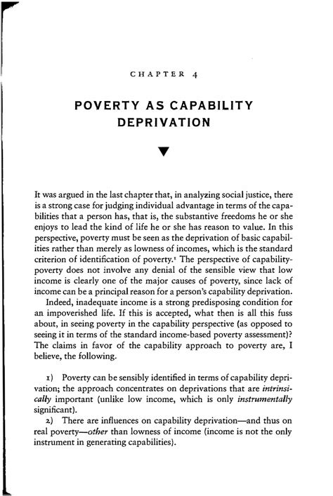 CHAPTER 4: POVERTY AS CAPABILITY DEPRIVATION - Unit 3 Part 1 Analysis ...