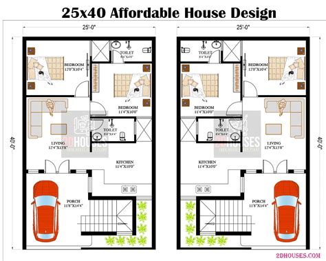 25x40 West-Facing Indian Style 2bhk House Plan Vastu - 2DHouses - Free ...