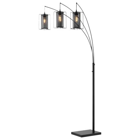 Lite Source Stein 3-Lite Arc Floor Lamp with Edison Bulb in Black | NFM ...