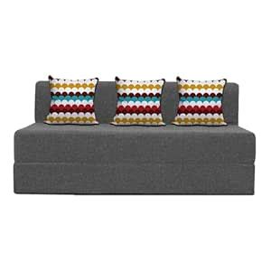 TRENDY VIBES Foldable Sofa Cum Bed for Home with Cushion | Three ...