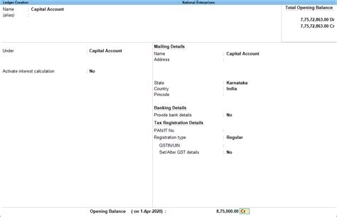 Charts of Accounts in TallyPrime