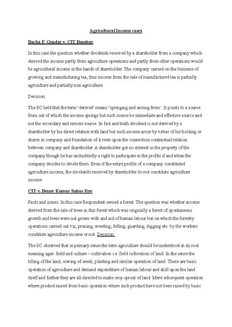 Agricultural income cases - Agricultural Income cases Bacha F. Guzdar v ...