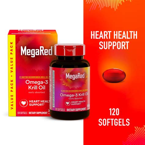 MegaRed Superior Omega-3 Krill Oil, 120 Health Capsules - Walmart.com