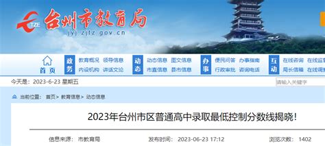 2020台州温岭中考录取分数线已经公布_初三网