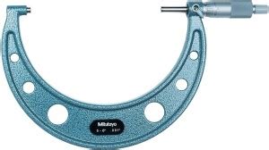 Mitutoyo Outside Micrometer, Baked-enamel Finish, Ratchet Stop, 5-6 ...
