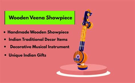 Buy Wooden Veena Showpiece for Home Decor | Handcrafted Indian Musical ...