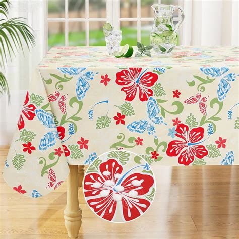 Amazon.com: misaya Rectangle Waterproof Vinyl Table Cloth, Wipeable ...