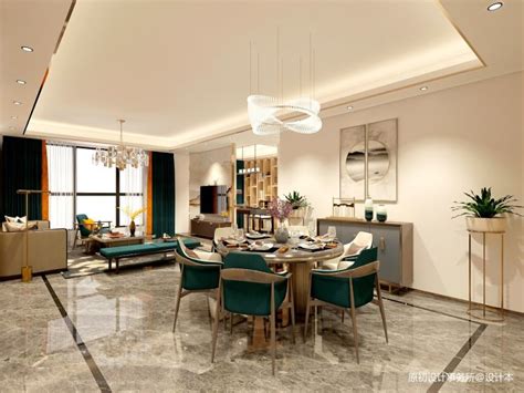 三居116平米装修案例_效果图 - 厦门 住宅居住空间室内设计 现代轻奢风格 - 设计本