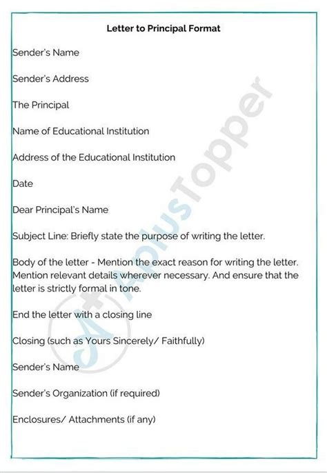 format for writing a letter to principal - Brainly.in