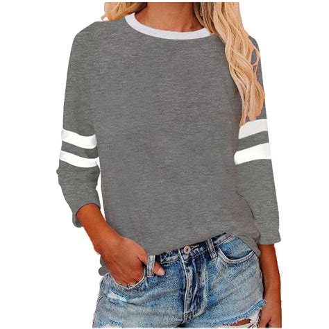 Raglan Sleeve Baseball Tee Shirts for Women Soft Sports 3/4 Sleeve ...