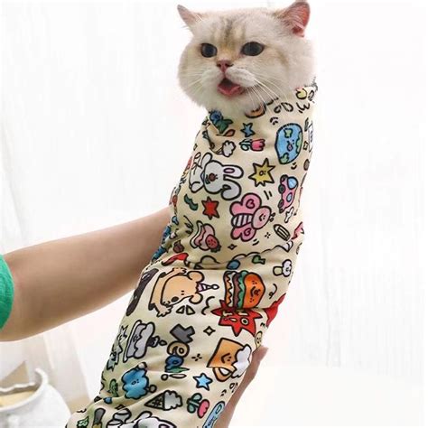 Self-Adhesive Cat Grooming Wrap - Scratch Escape Calming Restraint for ...