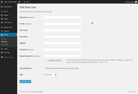 WordPress User Create 的图像结果