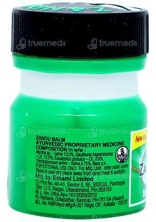 Zandu Balm 8 Ml - Uses, Side Effects, Dosage, Price | Truemeds