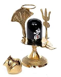 Buy MAHAMAYA Brass Lord Shiva Linga Lingam Shivling Statue Shesnag ...