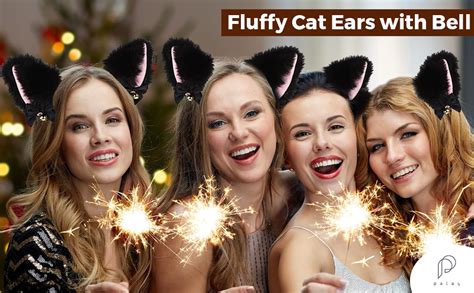 PALAY® Cat Ears Headband Choker Set Women Girls Cosplay Plush Furry ...