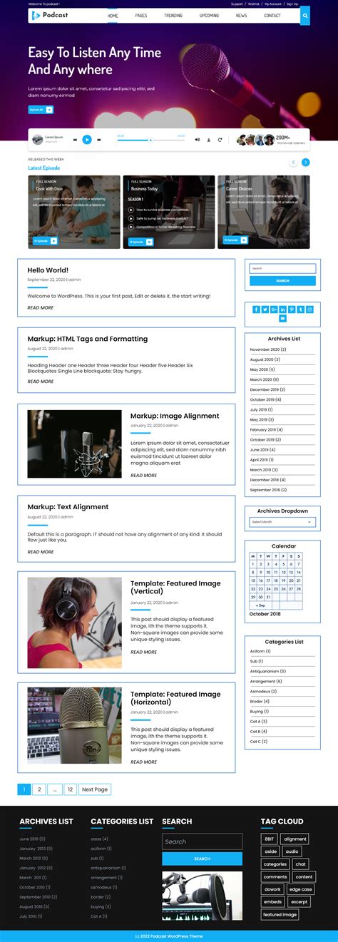 Best Free Podcaster WordPress Theme For Multimedia Websites