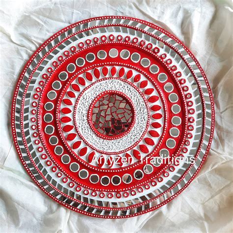 Buy Handmade Lippan Mud Mirror Wall Art Indian Tribal Folk Decor Online ...