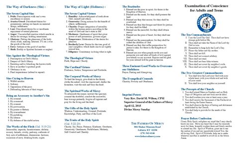 Confession - Fathers of Mercy - Examination of Conscience | Examination ...