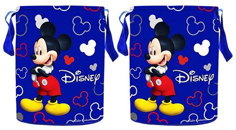 Buy Kuber Industries Disney Print 2 Pieces Waterproof Cotton Laundry ...