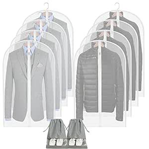 Garment Bag Clear Long Dress Moth Proof Garment Bags Dust Cover White ...
