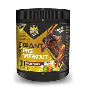 Muscle Fight Gold Giant Pre Workout 240gm Fruit Punch Flavor 30 ...