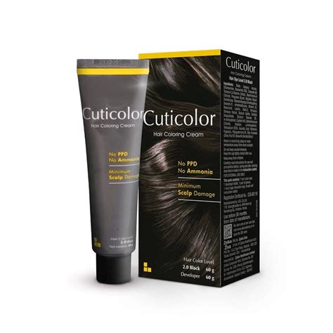 Cuticolor Hair Coloring Cream Black 2.0, 120gm – NextG Derma