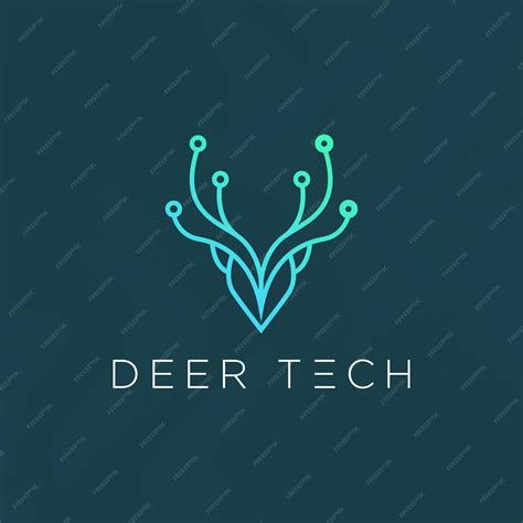 Hirschkopf-Logo-Technologie-Logo-Design, moderne Vorlage | Premium Vektor