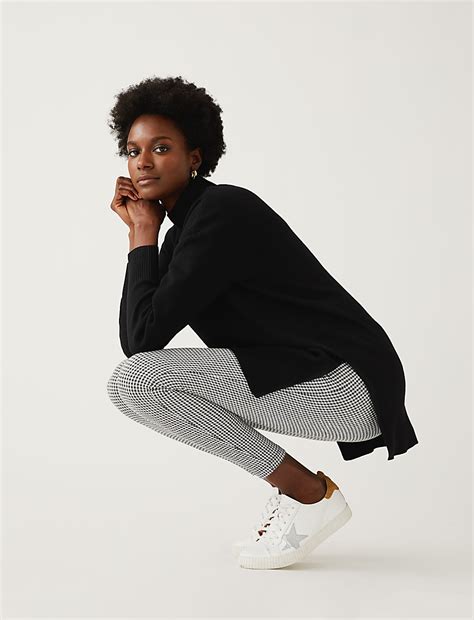 Buy Checked High Waisted Leggings at Marks & Spencer