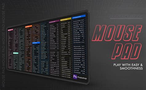 OCTOPUSPRIME Stibnite Mouse Pad Large English Shortcut Keys Deskpad ...