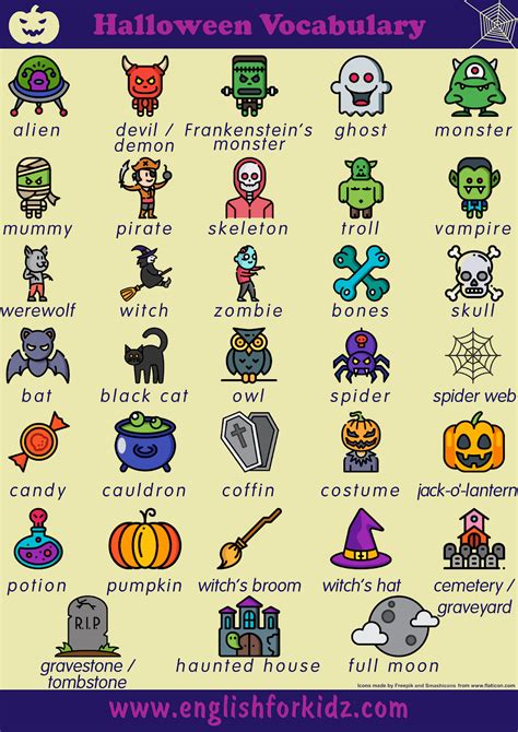 Halloween Vocabulary Worksheet - Printable Word Searches