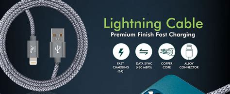 Wayona Nylon Braided Lightning USB Data Sync & 3A Charging Cable For ...