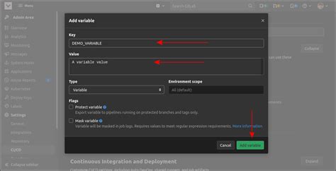 GitLab Add Pipeline Variables 的图像结果