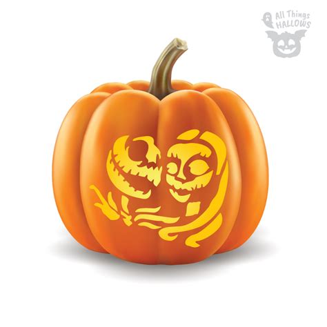 Jack and Sally Pumpkin Stencil - Allthingshallows.com – AllThingsHallows