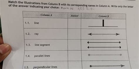 Solved: Match the illustrations from Column B with its corresponding ...