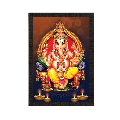 Lord Ganesha Satin Matt Texture UV Art Painting - eCraftIndia Online