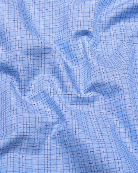 Edessa Blue Formal Check Giza Shirt for Men - Hamercop