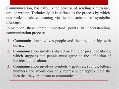 The Communication Process | PPTX