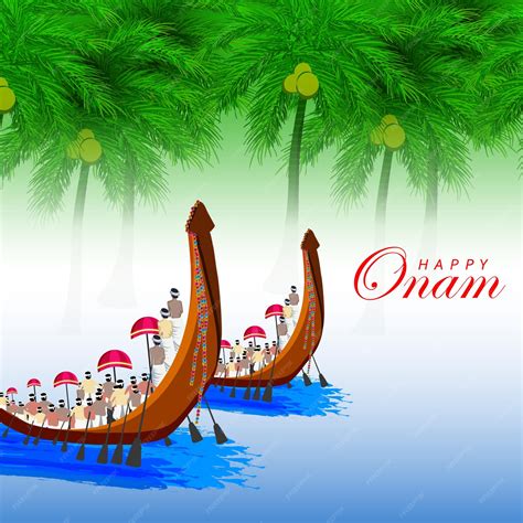 Illustration of happy onam festival of south india kerala, snakeboat ...