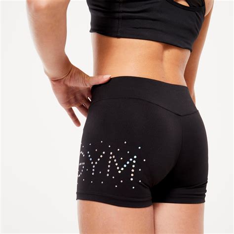 Girls' Gym Shorts - Black Glitter DOMYOS | Decathlon