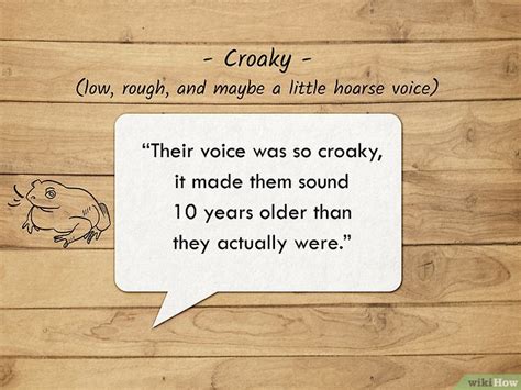 Image result for Croaky Voice Example