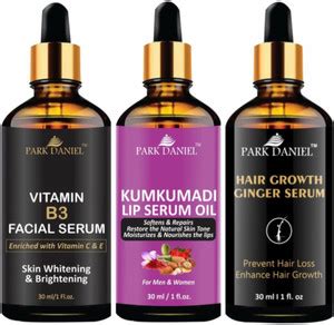 PARK DANIEL Vitamin B3 Facial Serum & Kukumadi Lip Serum Oil & Hair ...