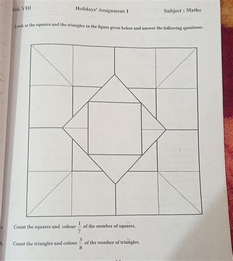 look at the square and the triangles in the figure given below and ...