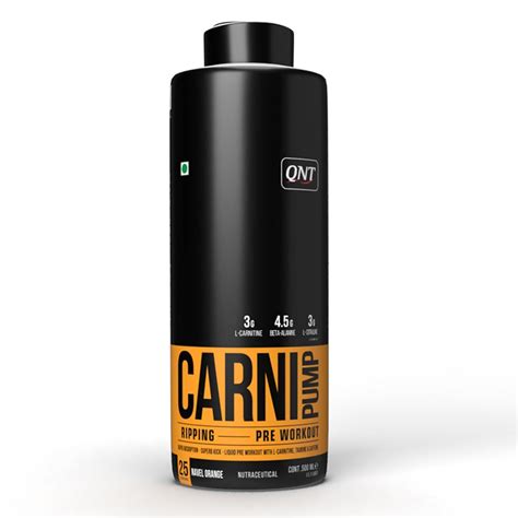 QNT CARNIPUMP with Gloves, Fat Loss Liquid Pre-Workout | Navel Orange ...