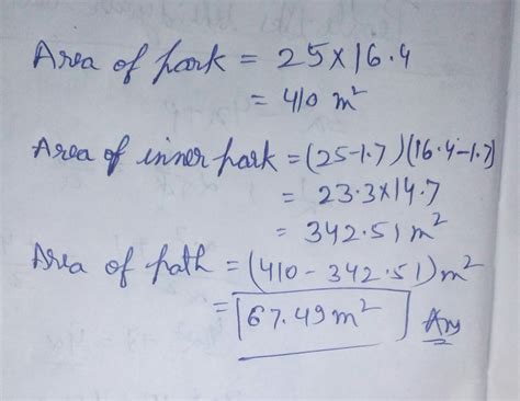 The dimention of a rectangular field are 25m and16.4m. Two pathrun ...