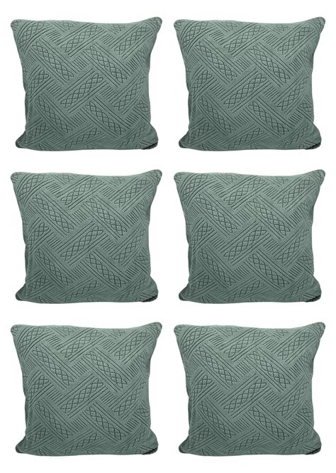 Jacquard Fabric Cushion Cover With Zipper (Green, 45 x 45 cm) – House ...
